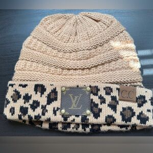 NWOT Upcycle Custom Made Cable Knit Beanie